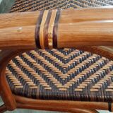 Vintage -Braided rattan sofa - chevron pattern