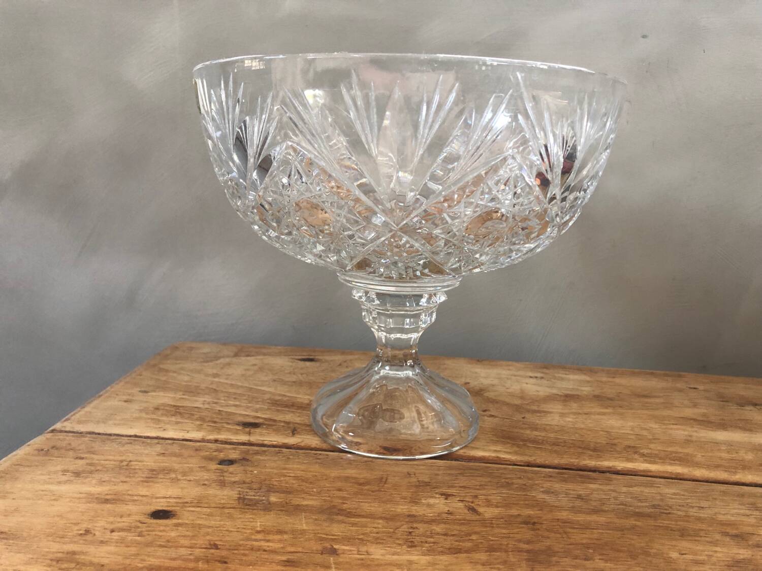 Crystal cup, handmade, chiseled.
