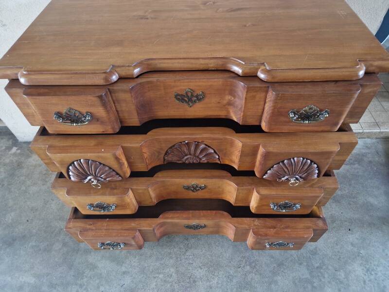 Double drop-leaf commode - Chippendale, Mahogany - Cherry wood