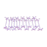 Batch of 12 silver metal knife holders