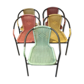 Suite of 5 vintage garden chairs