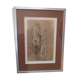 Lithograph after Picasso young man and horse, glass frame after gouache 1906 painter spain