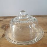 Glass arcopal cake dish with bell