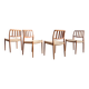 4 chaises danoises par Niels O. Møller, JL. Moller # 83, années 1960