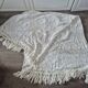 dessus de lit couverture vintage en crochet avec franges sur les bords