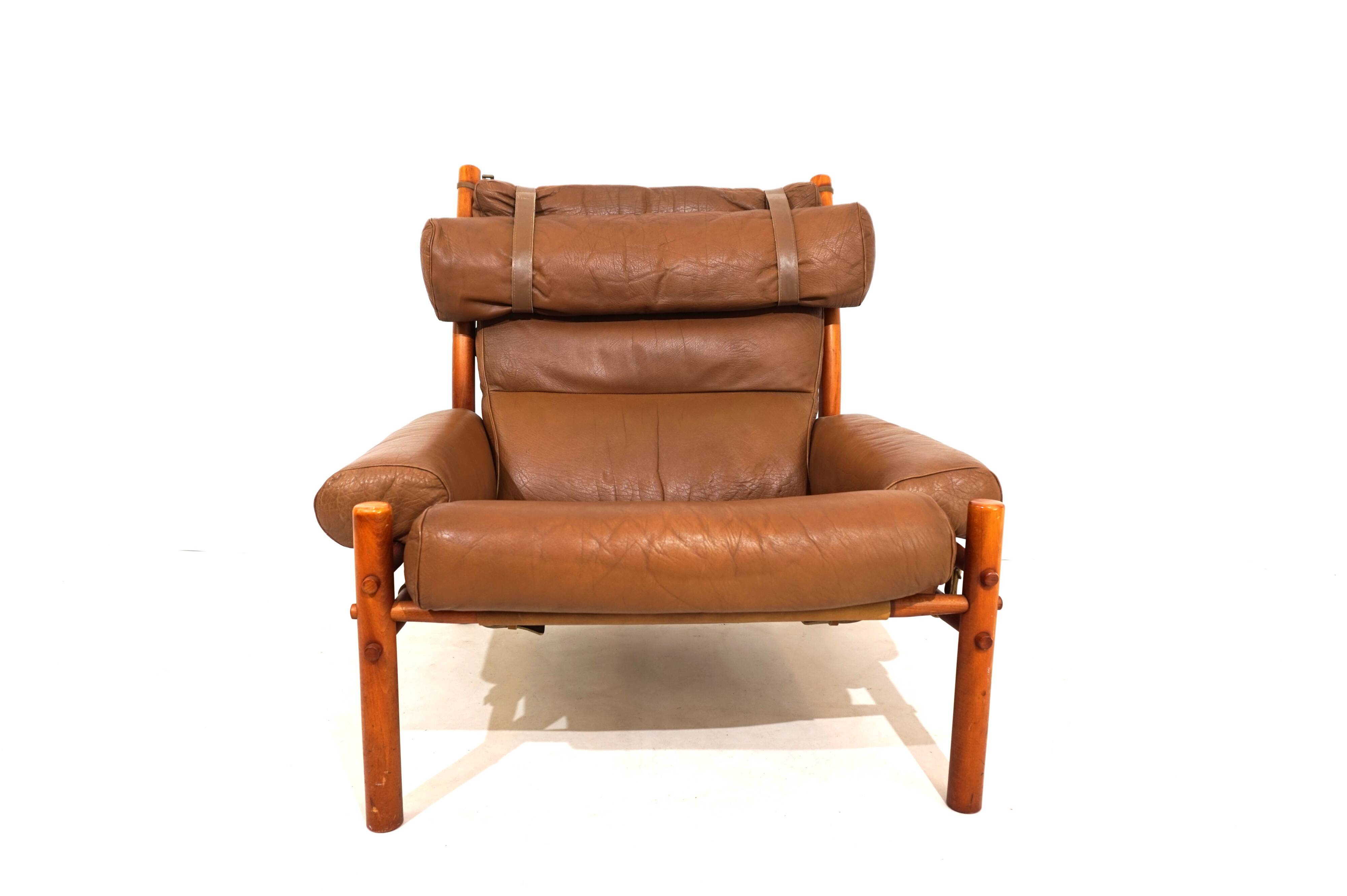 Arne Norell Inca chair with ottoman for Norell AB