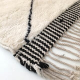 Moroccan Berber carpet M'rirt ecru with black graphic patterns 312x208cm