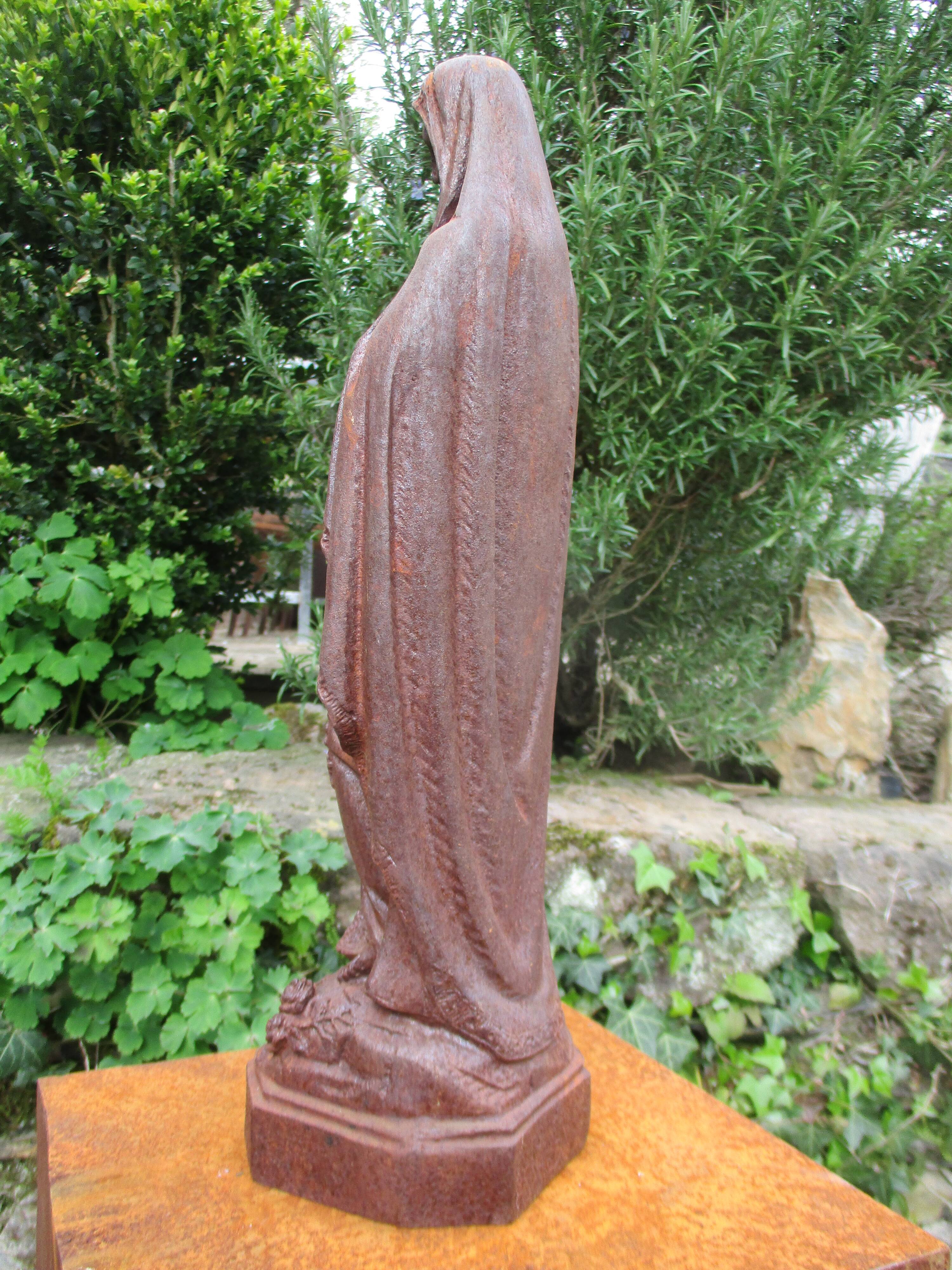 Cast iron statue of the Virgin Mary