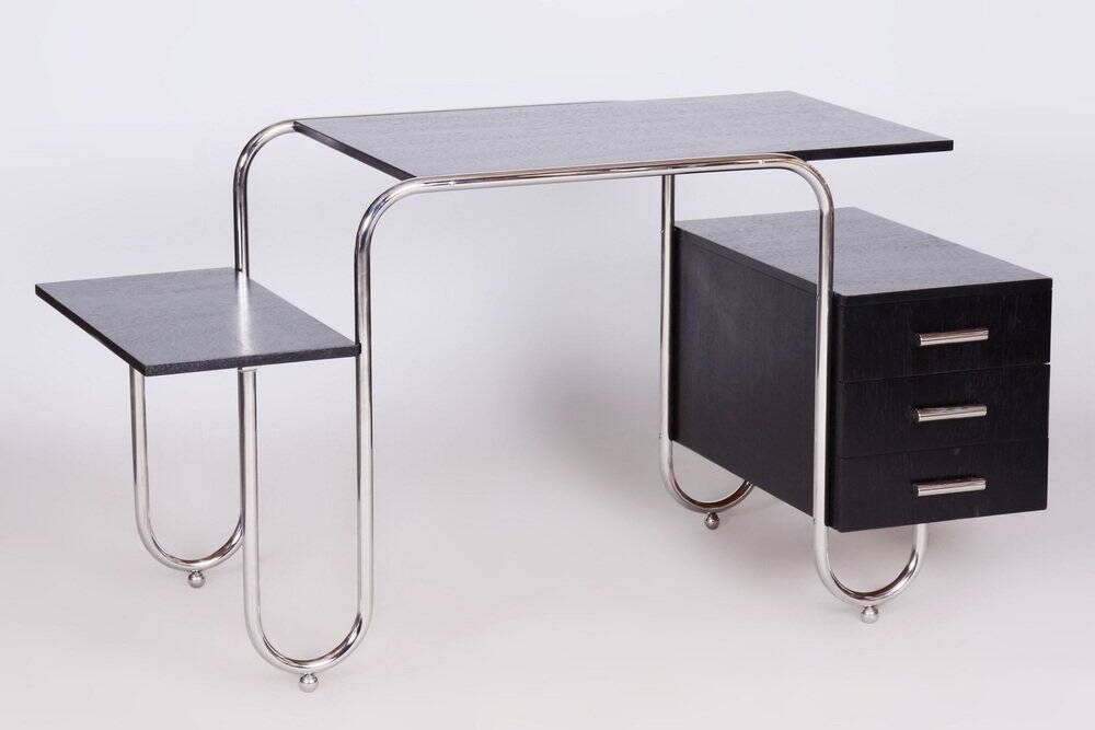 Bauhaus Oak Writing Desk by Robert Slezak, Czechia, 1930s