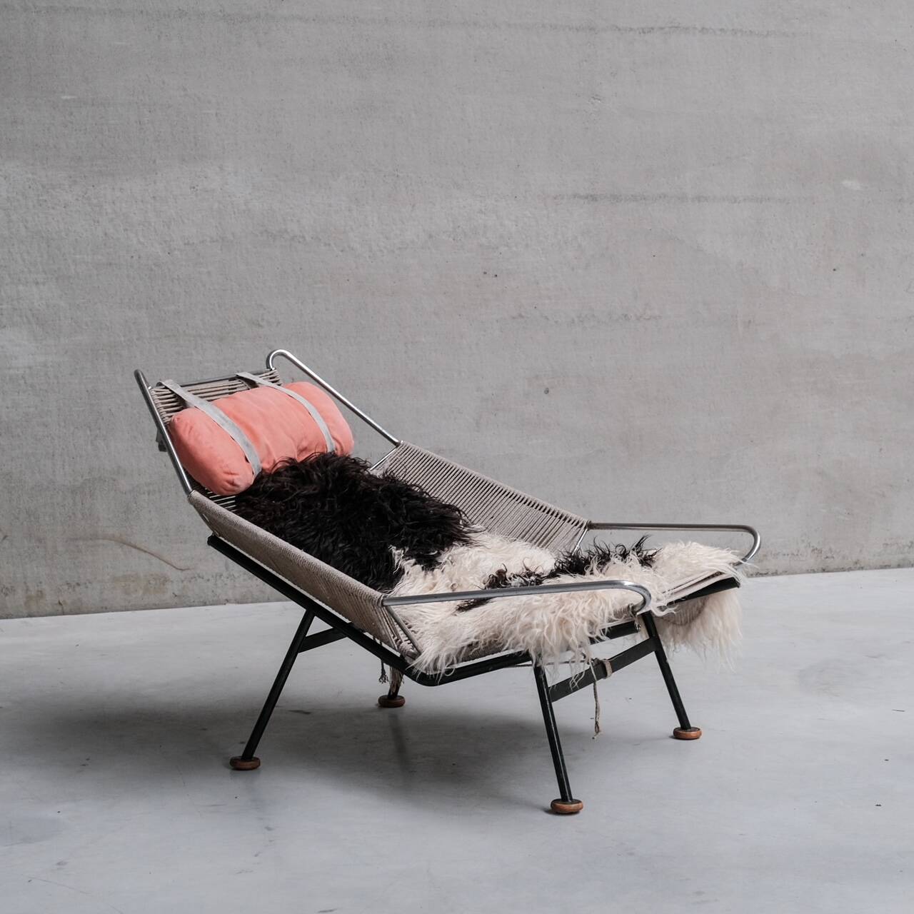Pair of Original Hans Wegner Flag Halyard Lounge Chairs for Getama