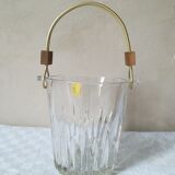 Ice bucket with gold and teak handle