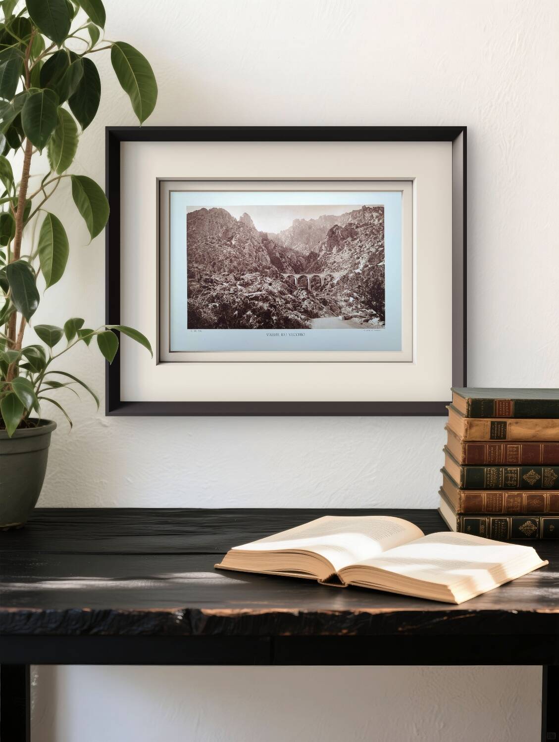 Vecchio Valley, vintage Corsica, photo plate printed in 1935.