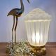 Vintage art deco globe table lamp in frosted glass