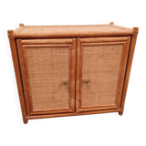 Small Roche Bobois rattan sideboard with two doors