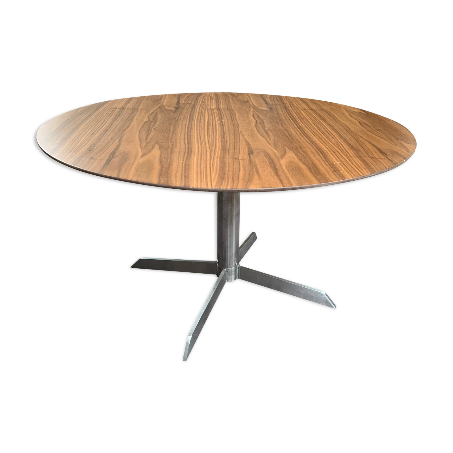 Coffee table bistro in walnut and steel foot