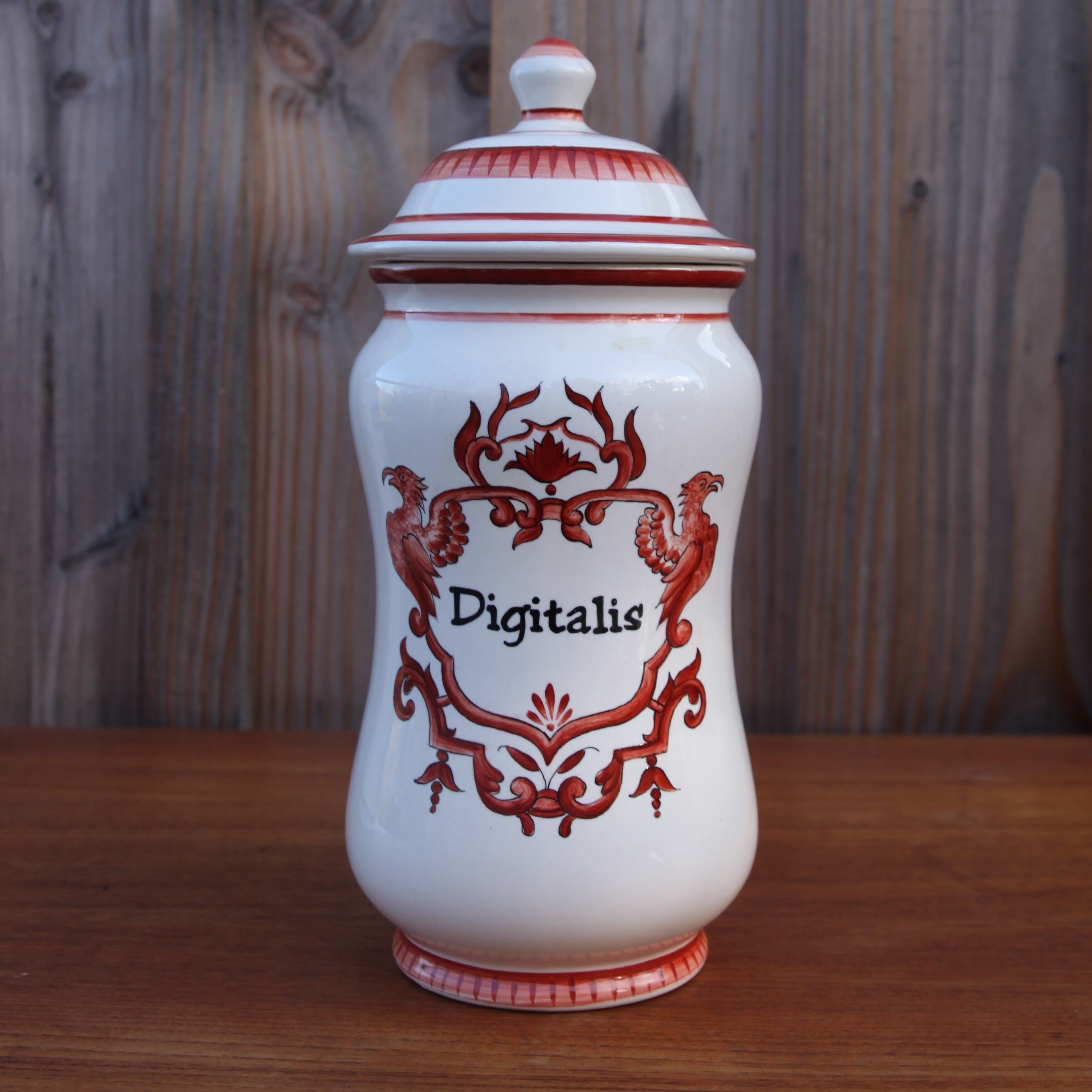 Pharmacy jar or porcelain apothecary jar