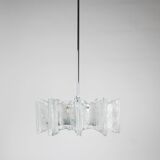 Frosted glass star chandelier J.T. Kalmar Vienna, Austria, 1960s