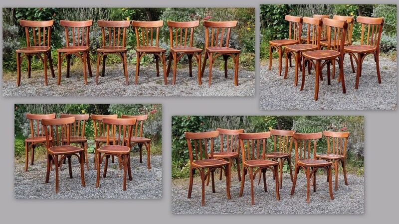 Set 6 chairs bistro Luterma 40s