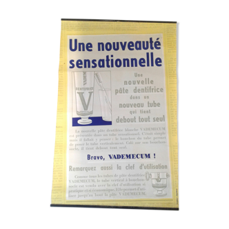 Affiche publicitaire pâte dentifrice Vademecum vintage