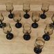11 verres apéritifs torsadé fumé à pieds noir Arcoroc