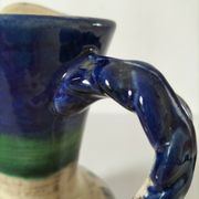 Earthenware pitcher with rustic floral decoration – 1950s-1970s