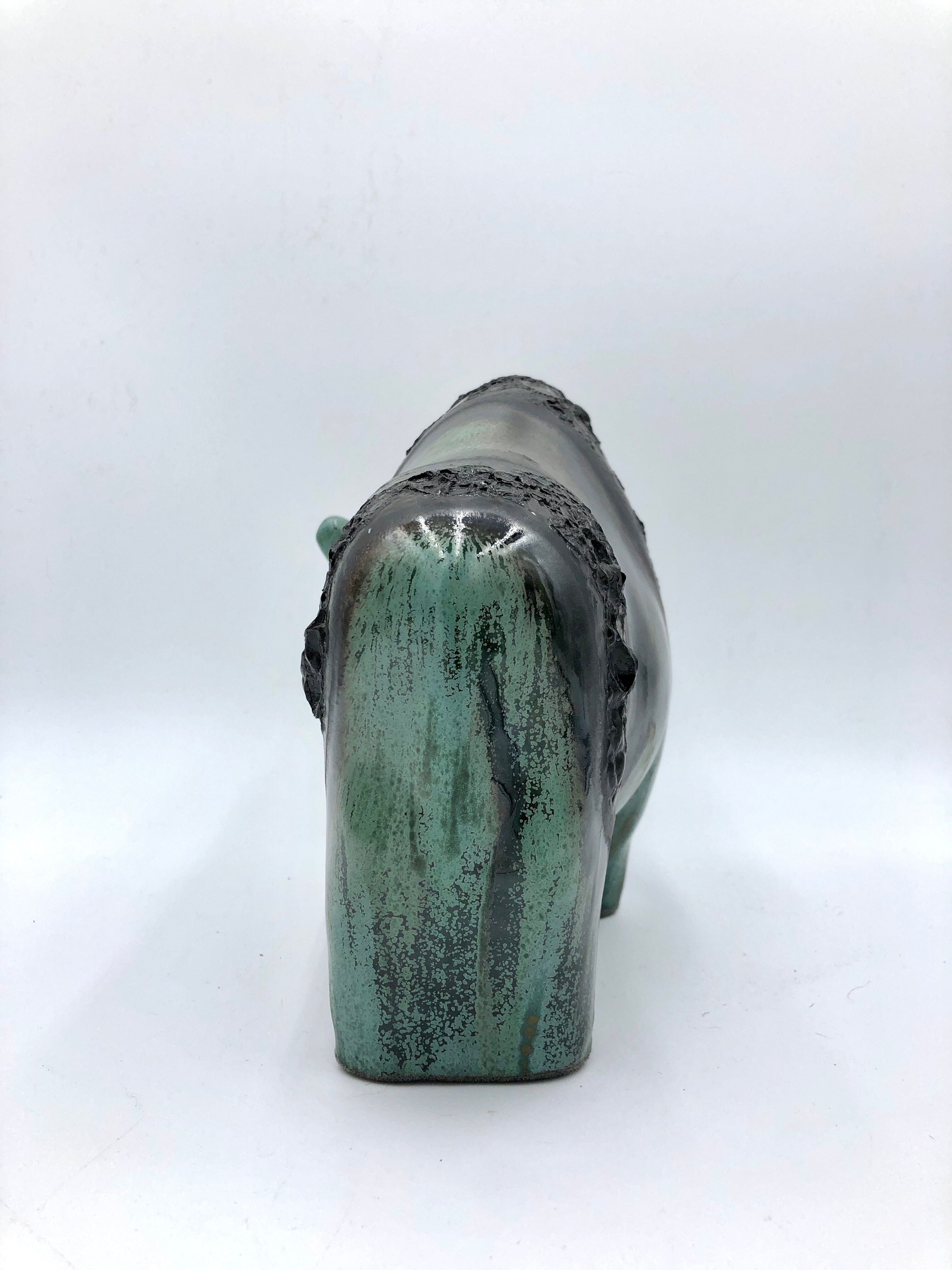 Ceramic bison by Kurt Tschorner