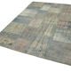 Handmade anatolian overdyed 177 cm x 246 cm blue patchwork carpet