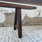 Pair of benches in walnut and solid oak 230 cm
