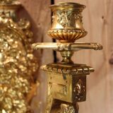 pair of gilt bronze wall lights signed by Etienne Giraud in Lyon
