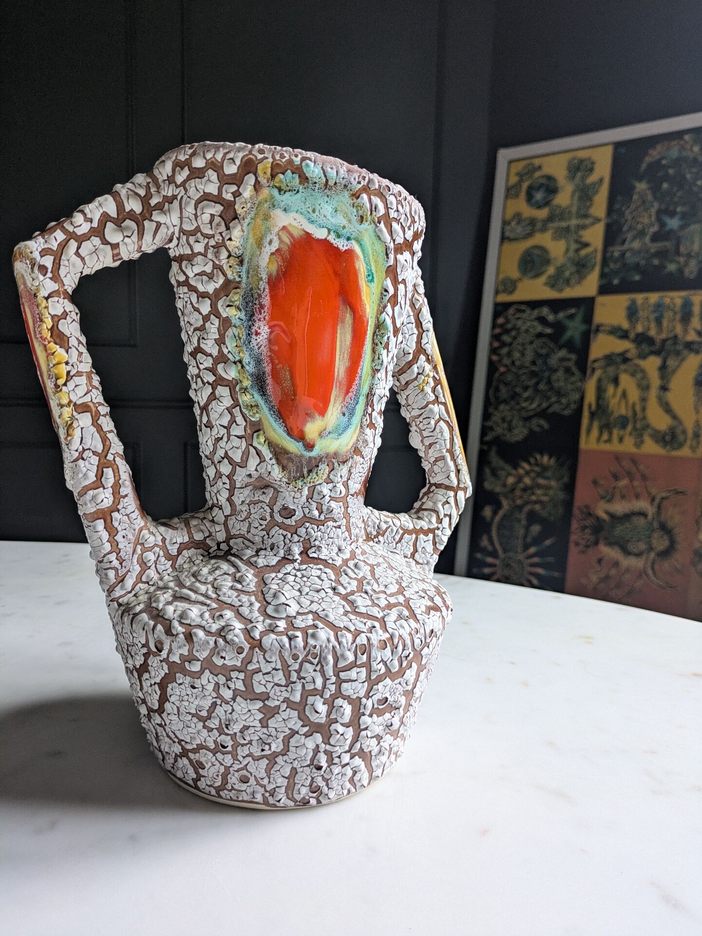 Brutalist vase ''Fat Lava'' Mid century