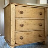 Commode anglaise ancienne en bois de pin