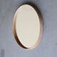 Vintage Scandinavian wooden circular mirror, 1970s