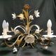 Vintage flower chandelier by maison masca 1950, hollywood regency design pendant light