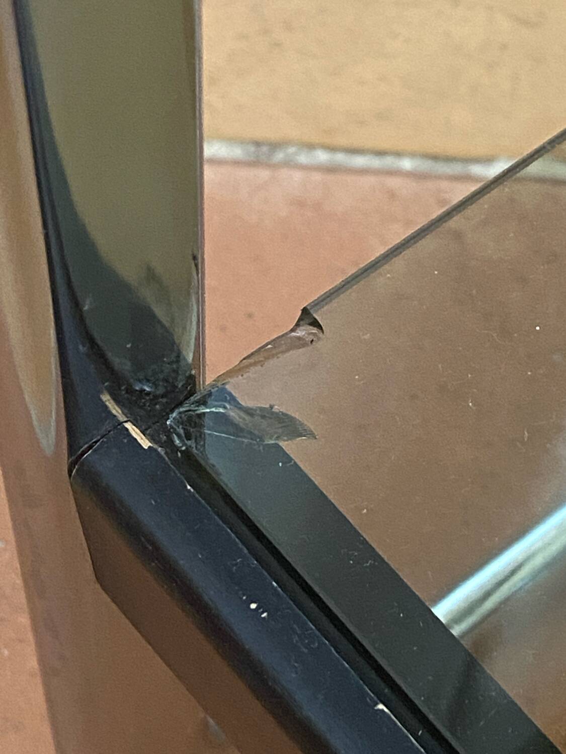 Serving trolley, side table, chrome metal and smoked glass, 1970s