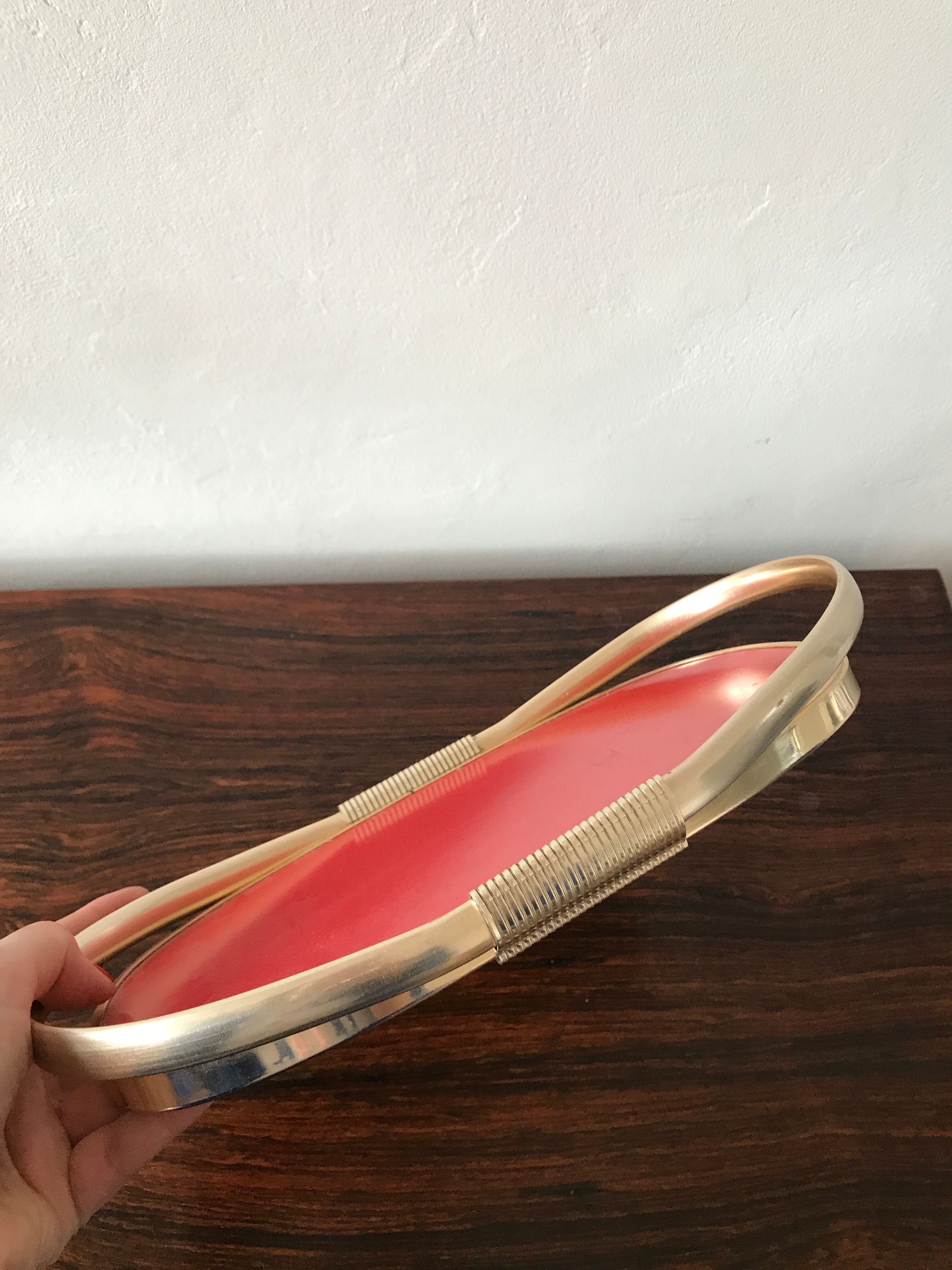 Red and golden tray