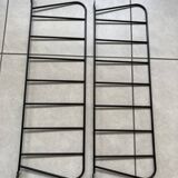 Pair of black metal string shelf uprights