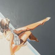 Peinture femme assise