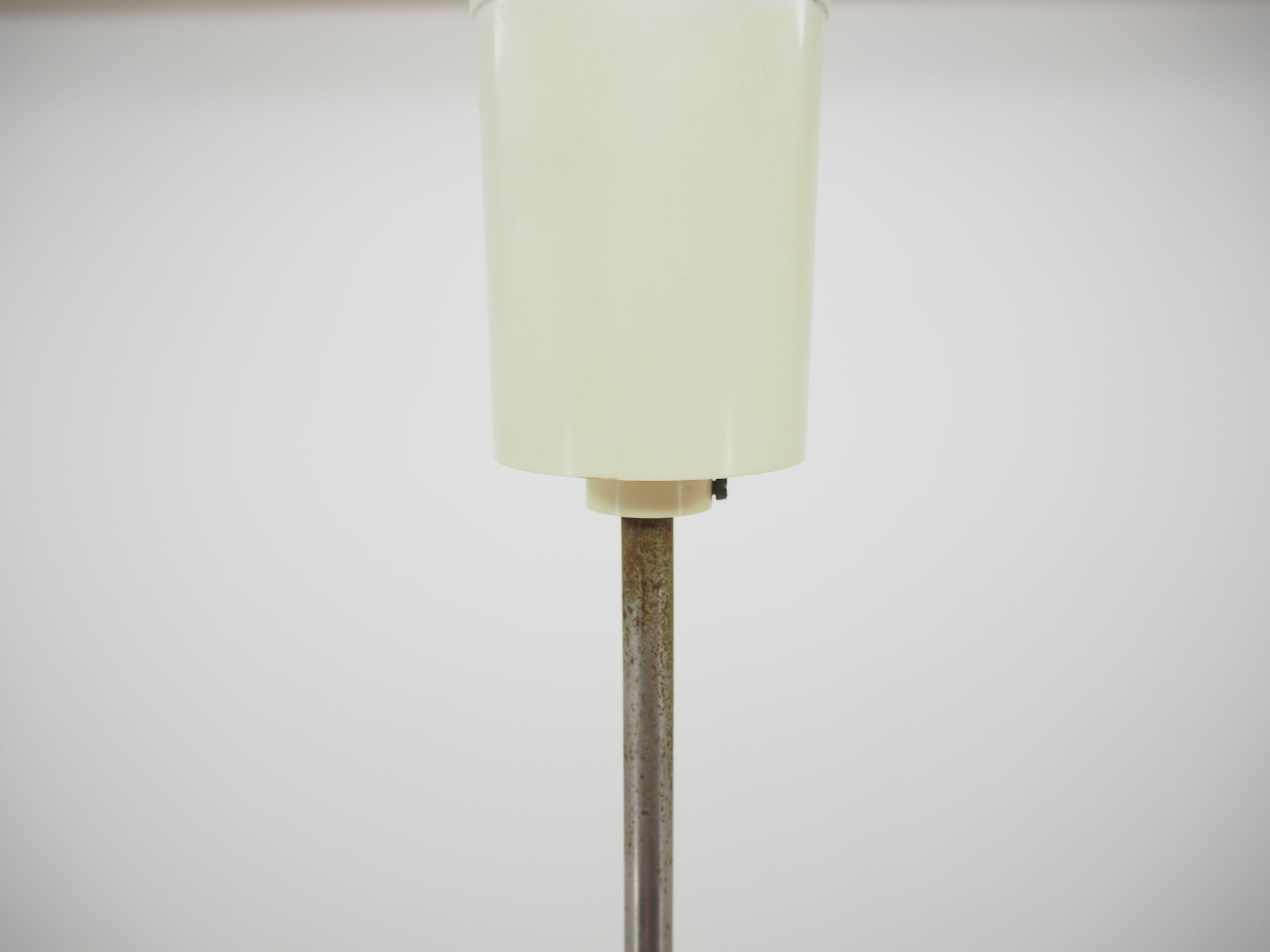 Midcentury Glass and White Bakelite Chandelier, Czechoslovakia, 1960s