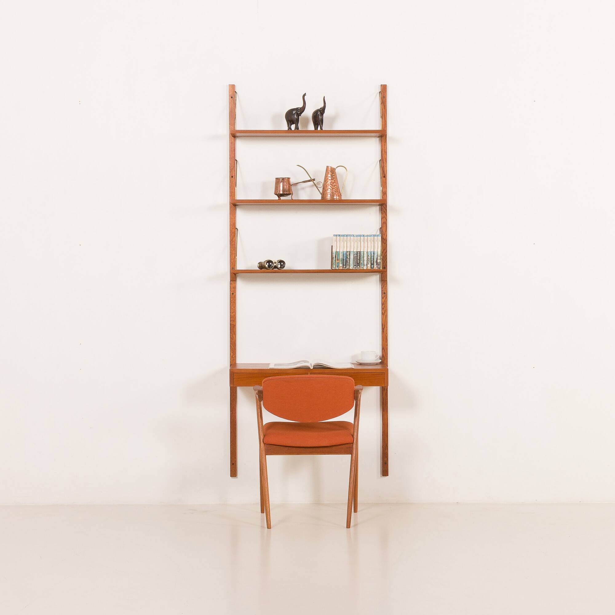 Danish teak shelving unt with a desk in the style of Poul Cadovius, 1960s