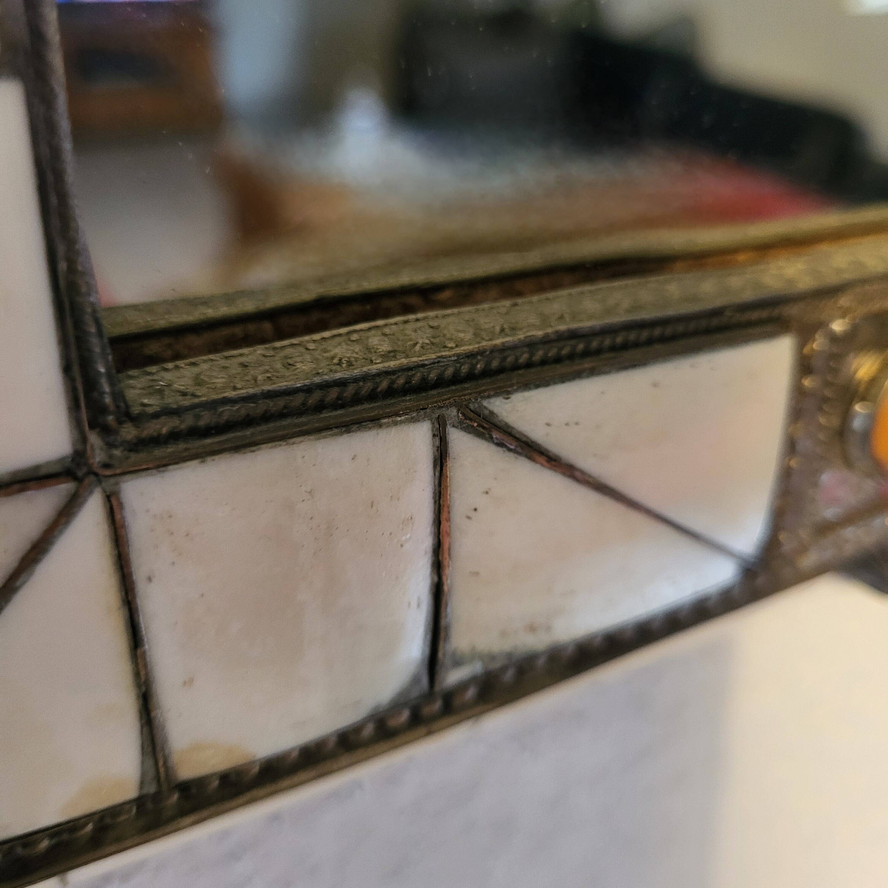 Ethnic bone and stone mirror