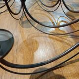 Pair of matte metal chandeliers