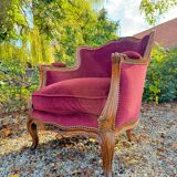 Pair of Louis XV Style Walnut Bergeres, 19th Century
