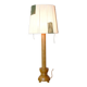 Wooden candle holder mounted as a lamp and its rope lampshade (large).