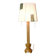 Wooden candle holder mounted as a lamp and its rope lampshade (large).