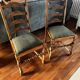 4 chaises anciennes assises velours vert