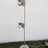 Lampadaire vintage métal brossé – années 70 – style Disderot / Reggian