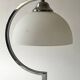 Bureau lamp / bedside lamp Bauhaus chrome metal & opal glass, design 1970