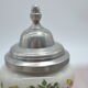 Old carica pharmacy apothecary pot with lid and tin foot