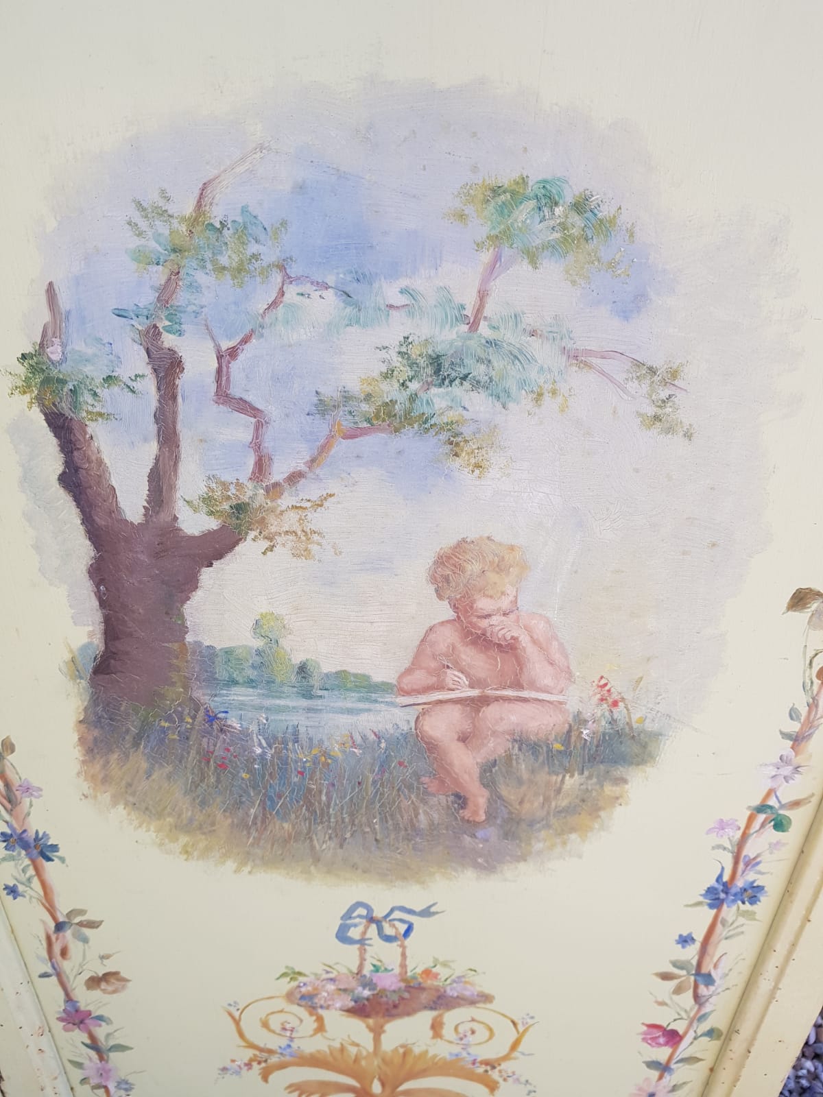 Patterned screen painted 1940/1950