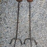 Duo of large candle holders